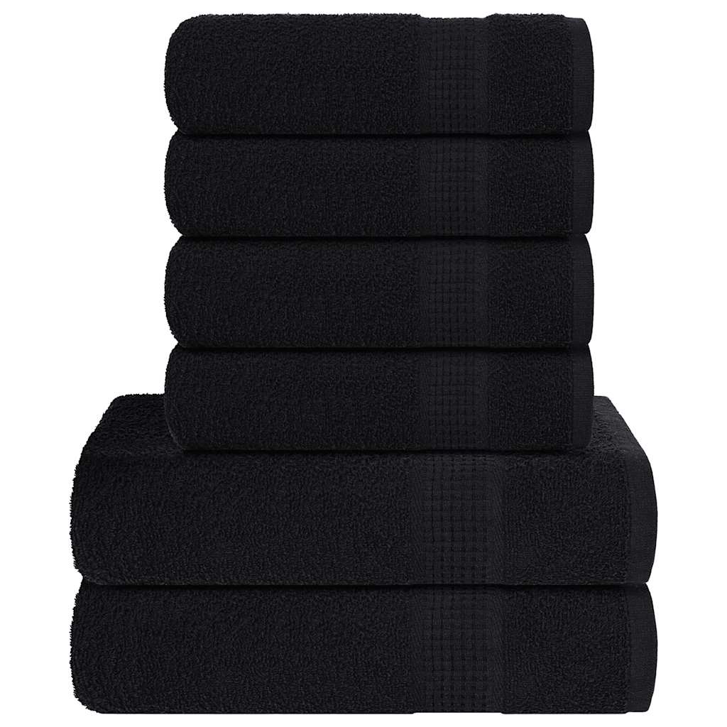 Towel set 6 pieces 100% cotton black 360 gsm v7317 Vetonek