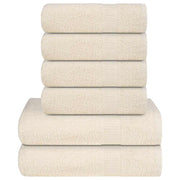 Towel set 6 pieces 100% cream cotton 360 gsm v7331 Vetonek