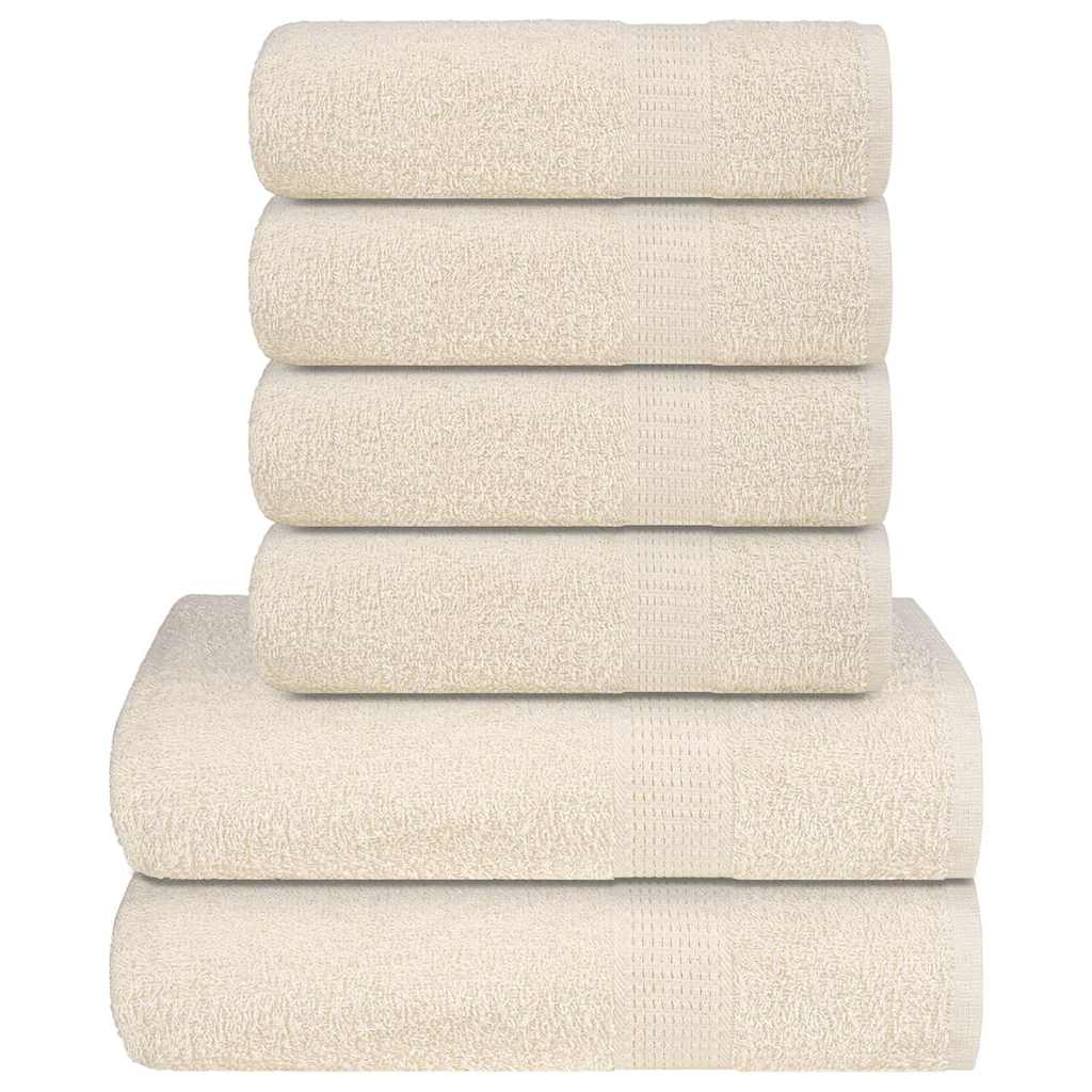 Towel set 6 pieces 100% cream cotton 360 gsm v7331 Vetonek
