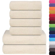 Vetonek Towel set 6 pieces 100% cream cotton 360 gsm