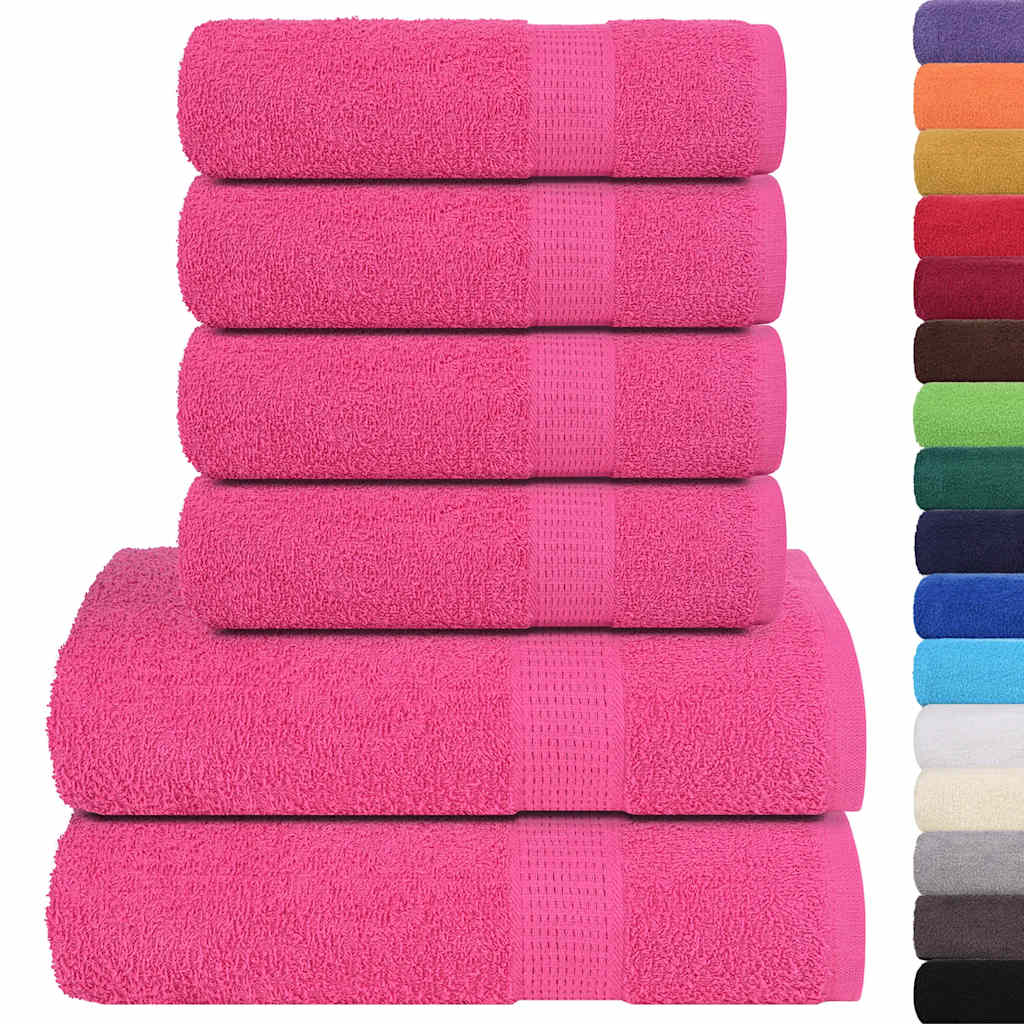 Vetonek Towel set 12 pieces 100% cotton pink 360 gsm