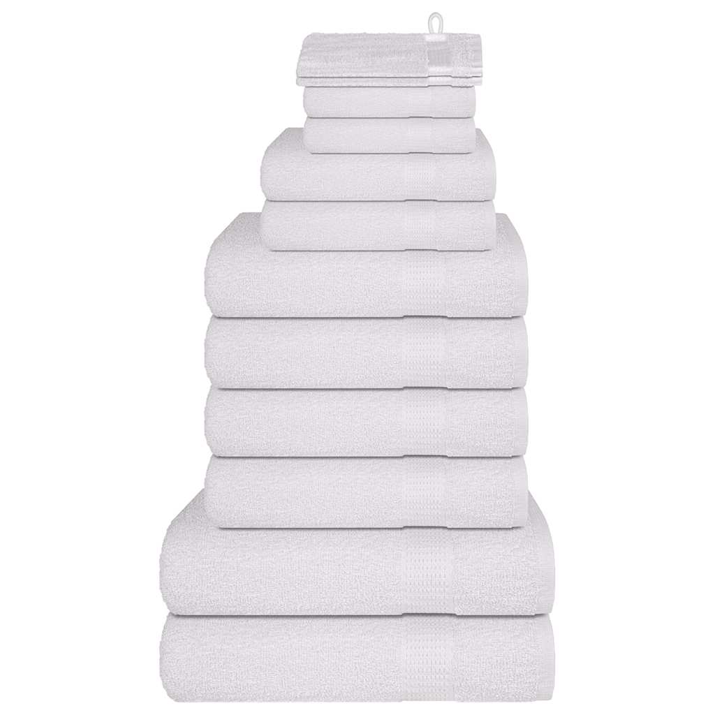 Towel set 12 pieces 100% white cotton 360 gsm v7362 Vetonek
