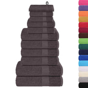 Vetonek Towel set 12 pieces 100% cotton anthracite 360 gsm