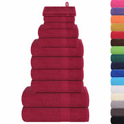 Vetonek Towel set 12 pieces 100% cotton burgundy 360 gsm