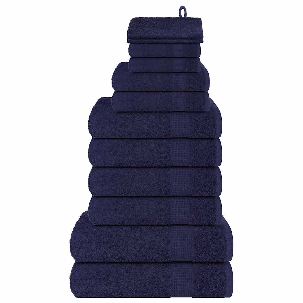 Towel set 12 pieces 100% cotton navy blue 360 gsm v7416 Vetonek