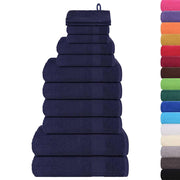 Vetonek Towel set 12 pieces 100% cotton navy blue 360 gsm