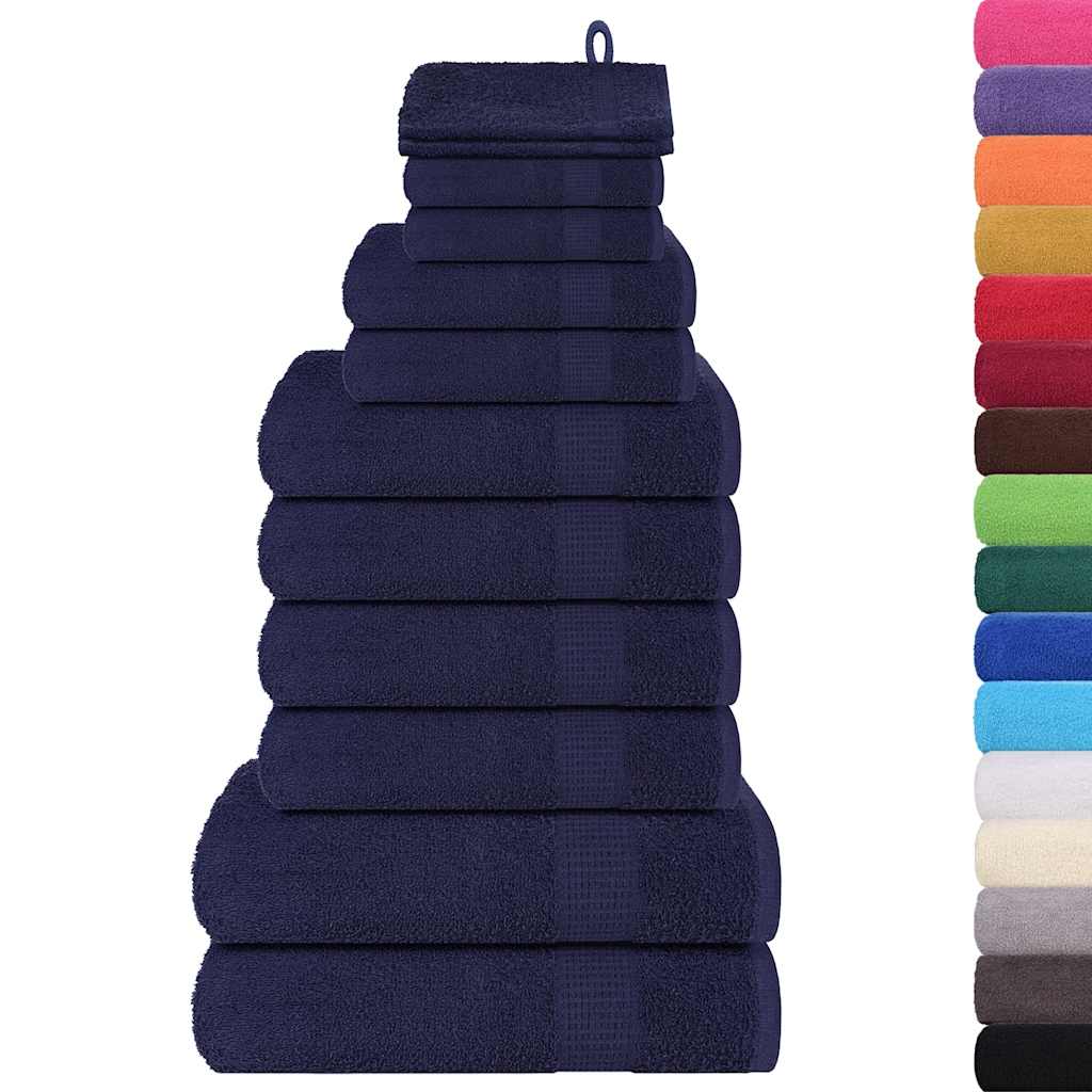 Vetonek Towel set 12 pieces 100% cotton navy blue 360 gsm