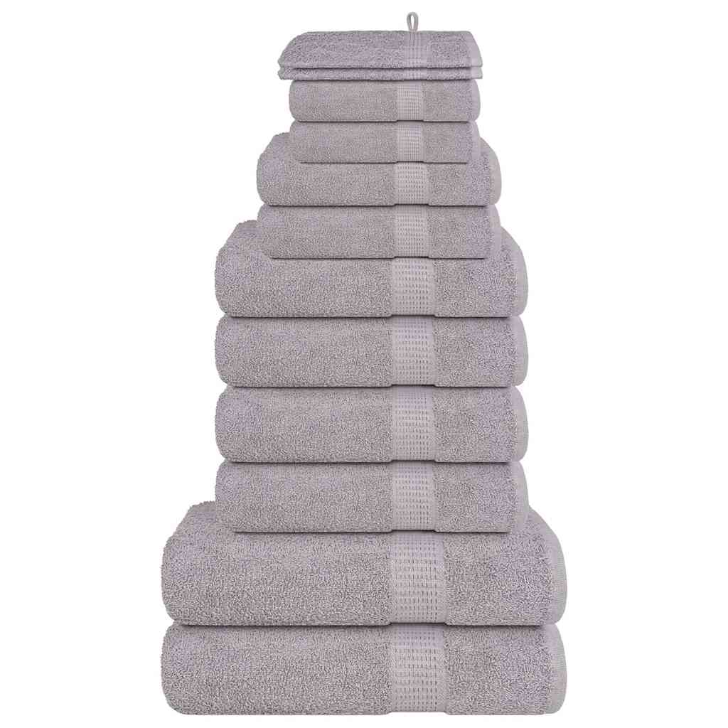 Towel set 12 pieces 100% cotton gray 360 gsm v7430 Vetonek