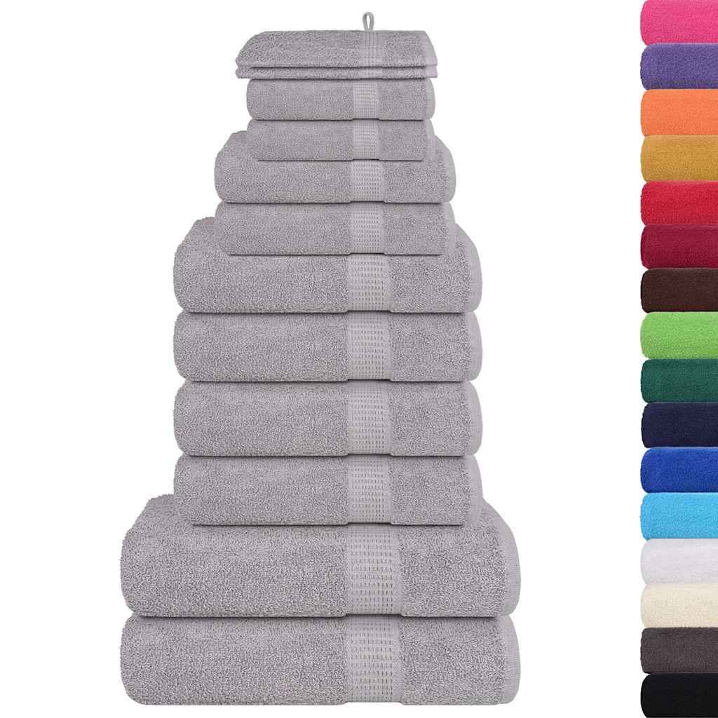 Vetonek Towel set 12 pieces 100% cotton gray 360 gsm