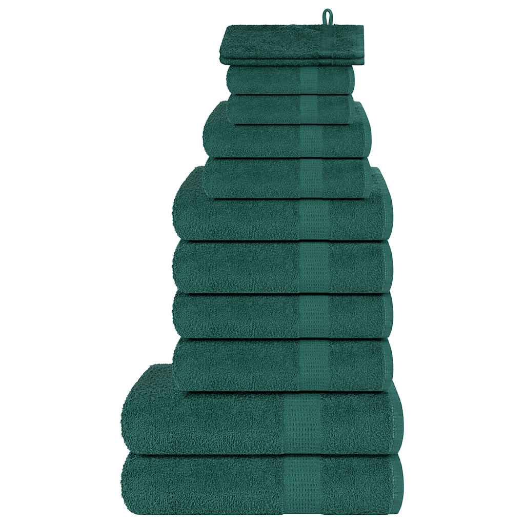 Towel set 12 pieces 100% green cotton 360 gsm V7447 Vetonek