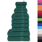Towel set 12 pieces 100% green cotton 360 gsm V7447 Vetonek