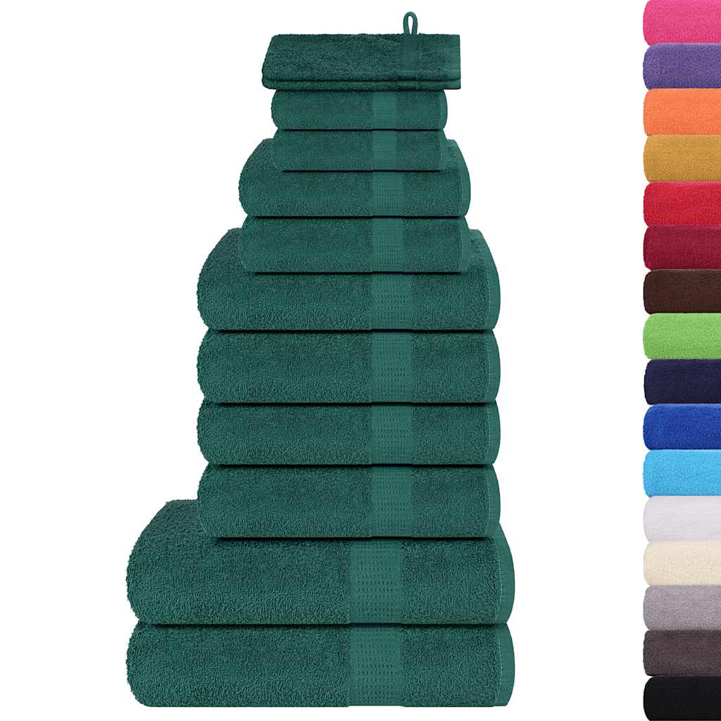 Towel set 12 pieces 100% green cotton 360 gsm V7447 Vetonek