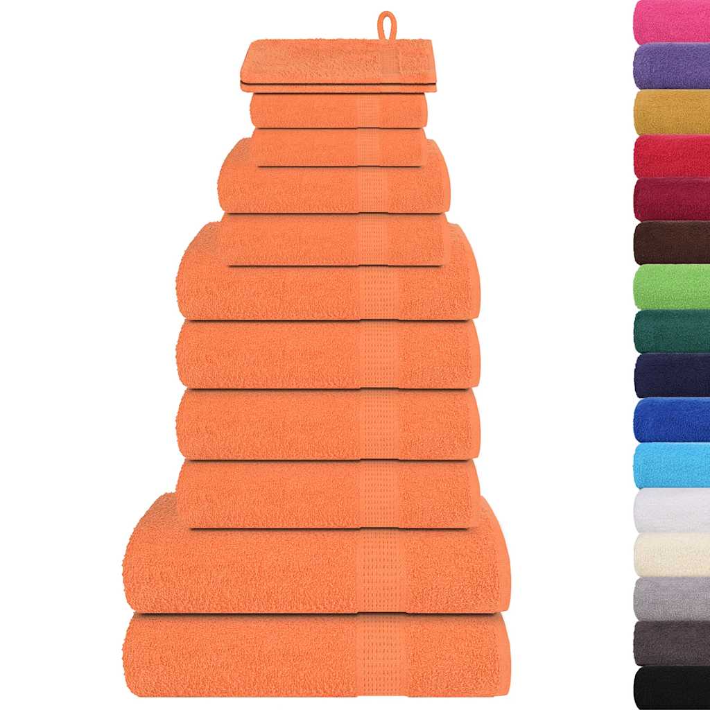 Vetonek Towel set 12 pieces 100% cotton orange 360 gsm