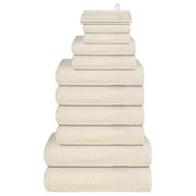 Towel set 12 pieces 100% cream cotton 360 gsm v7508 Vetonek