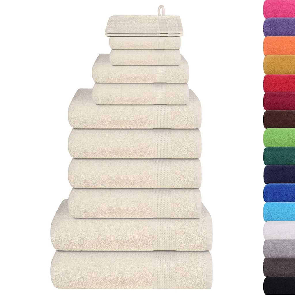 Vetonek Towel set 12 pieces 100% cream cotton 360 gsm