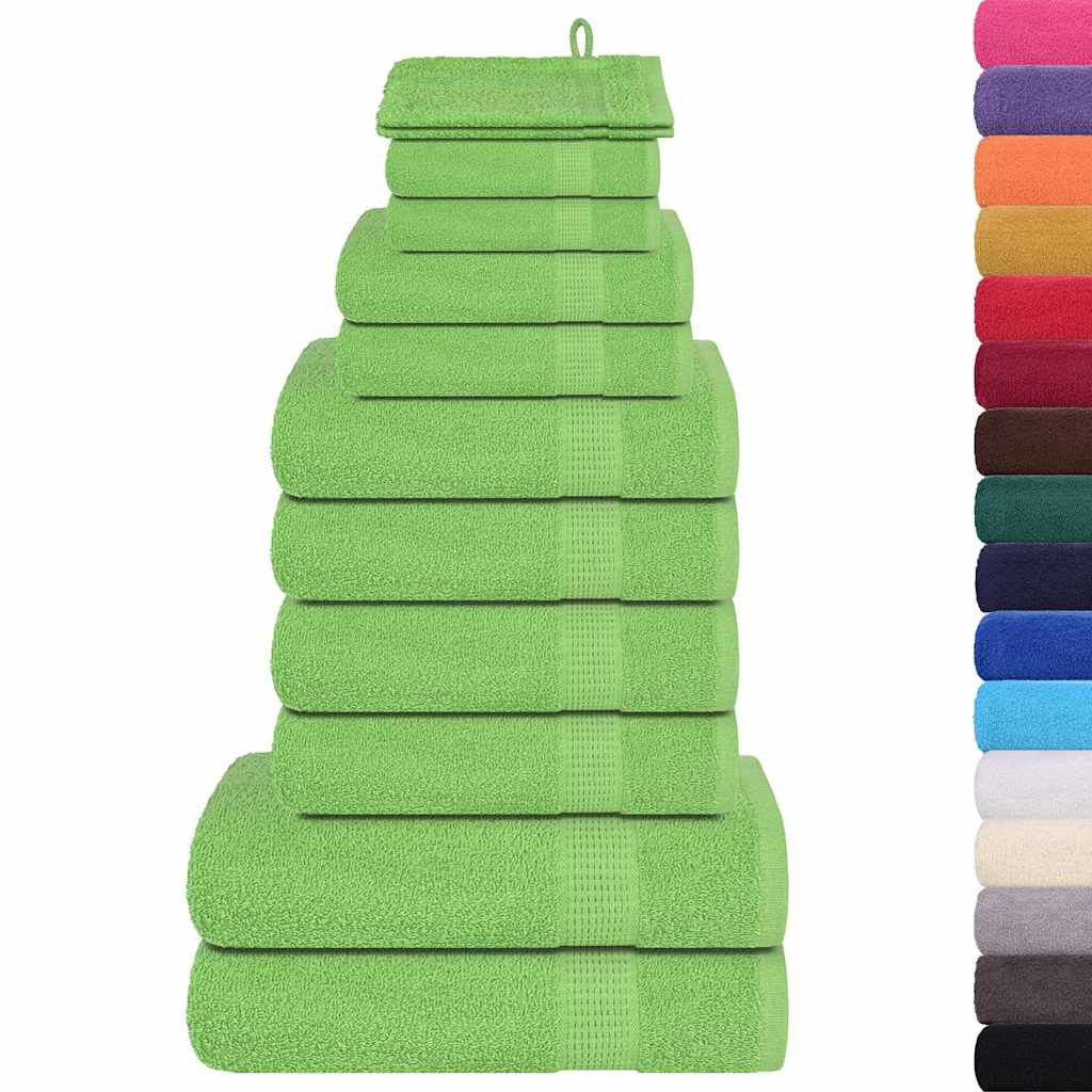Vetonek Towel set 12 pieces 100% cotton apple green 360 gsm