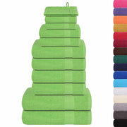 Towel set 12 pieces 100% cotton apple green 360 gsm v7515 - Vetonek