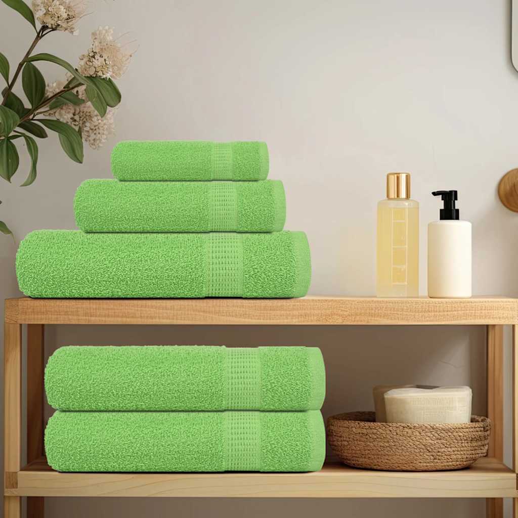 Towel set 12 pieces 100% cotton apple green 360 gsm v7515 - Vetonek