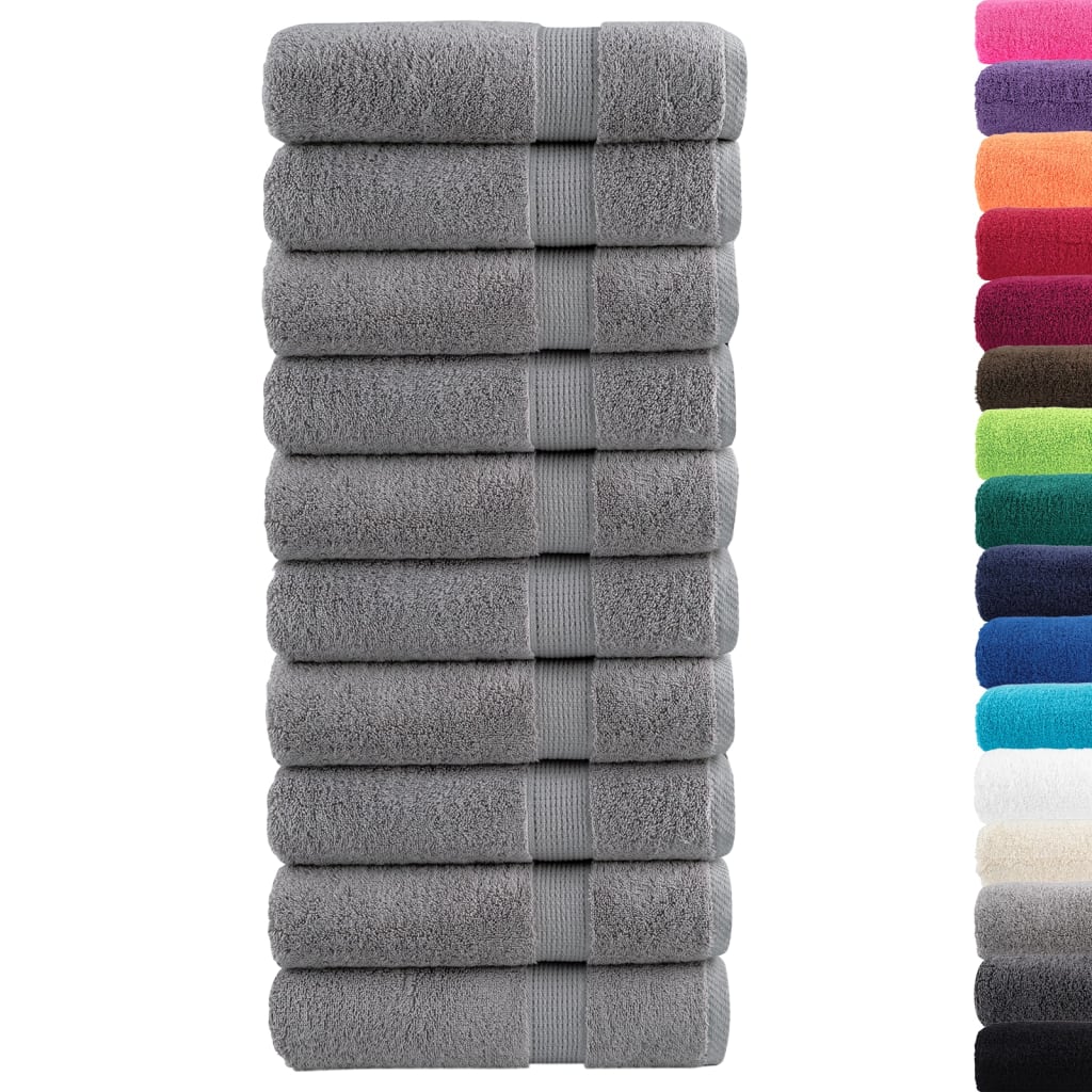 Toallas de baño SOLUND 10 unidades gris 100x150 cm 600 gsm