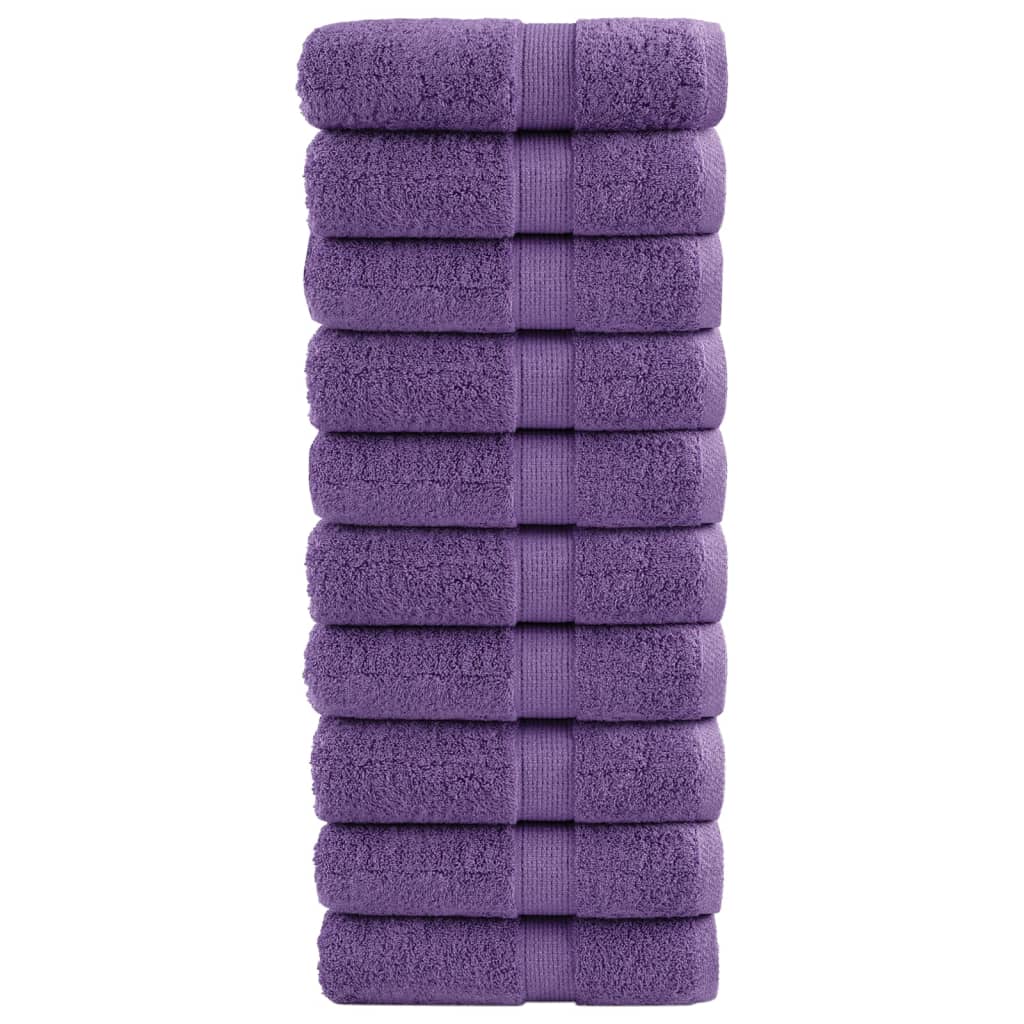 Vetonek Toallas SOLUND 10 unidades morado 30x30 cm 600 gsm