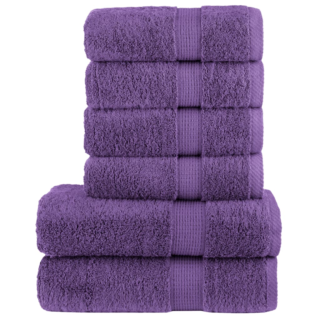 Vetonek Juego de toallas premium SOLUND 6 unidades morado 600 gsm