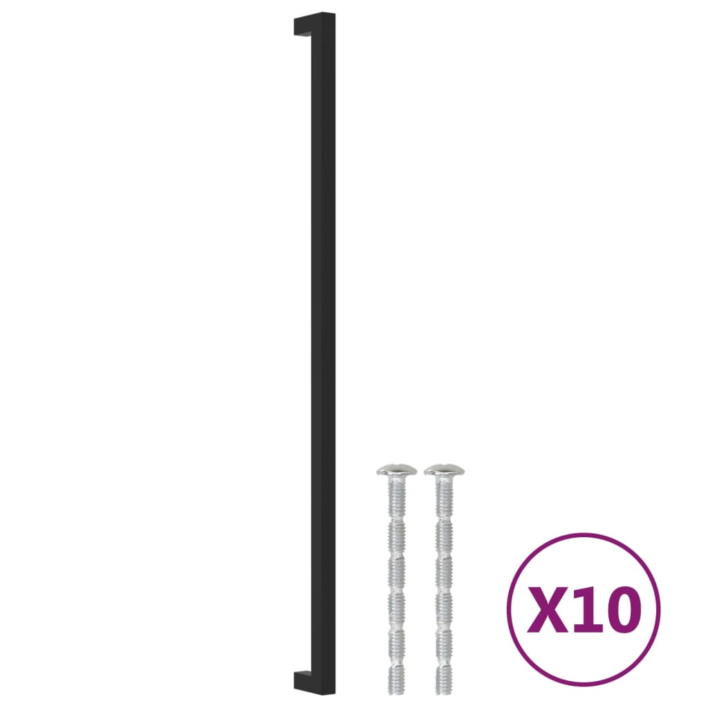 Tiradores para armarios 10 uds acero inoxidable negro 480 mm