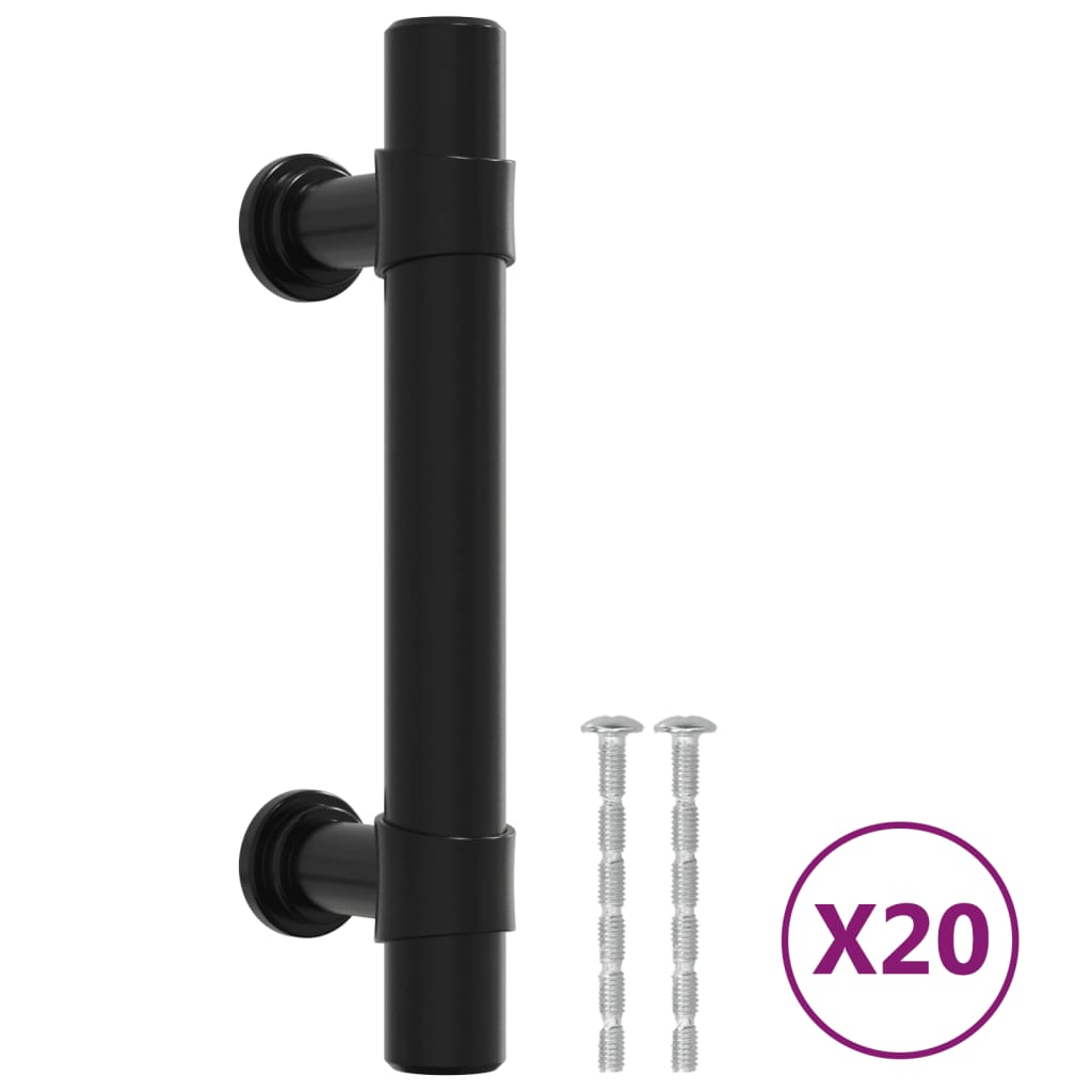 Tiradores para armarios 20 uds acero inoxidable negro 64 mm