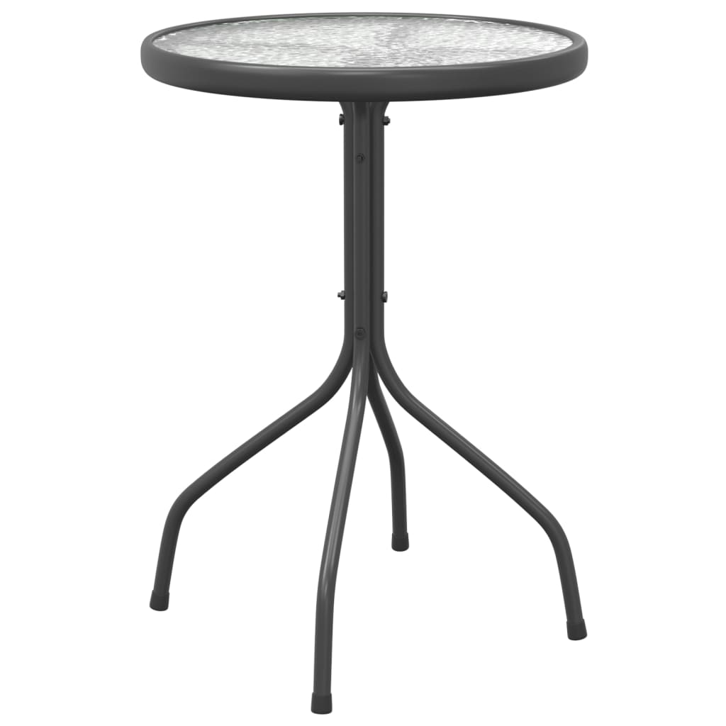 Juego de comedor para jardín 3 piezas acero negro vidaXL