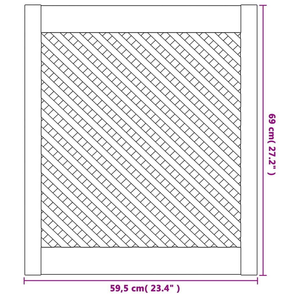 Porte fabinet 2 unità pino in legno 59,5x69 cm