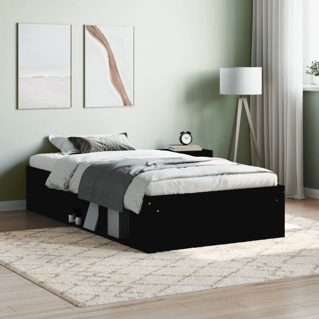 Vetonek Estructura de cama negra 90x190 cm