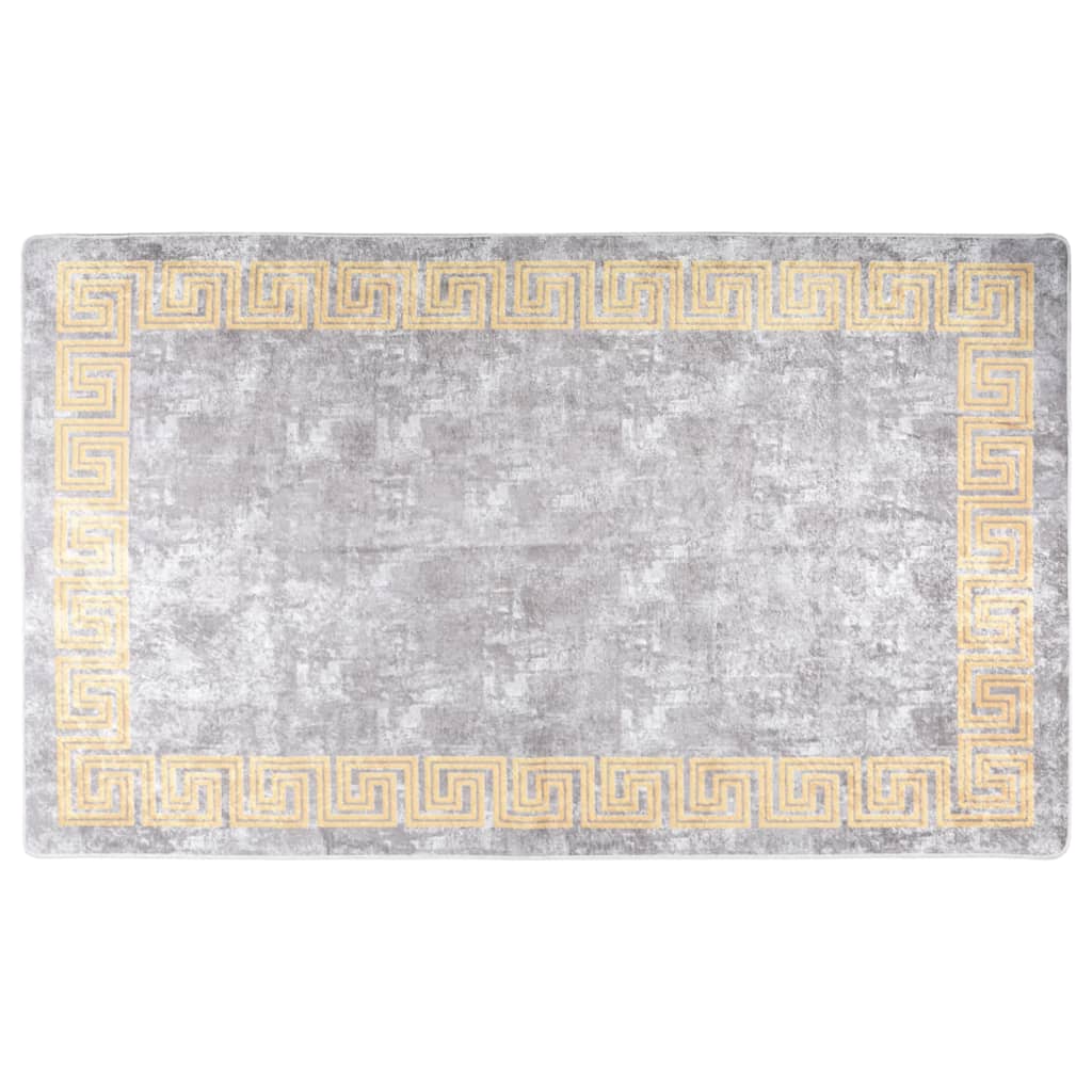 Vetonek Alfombra lavable antideslizante gris y dorado 150x230 cm