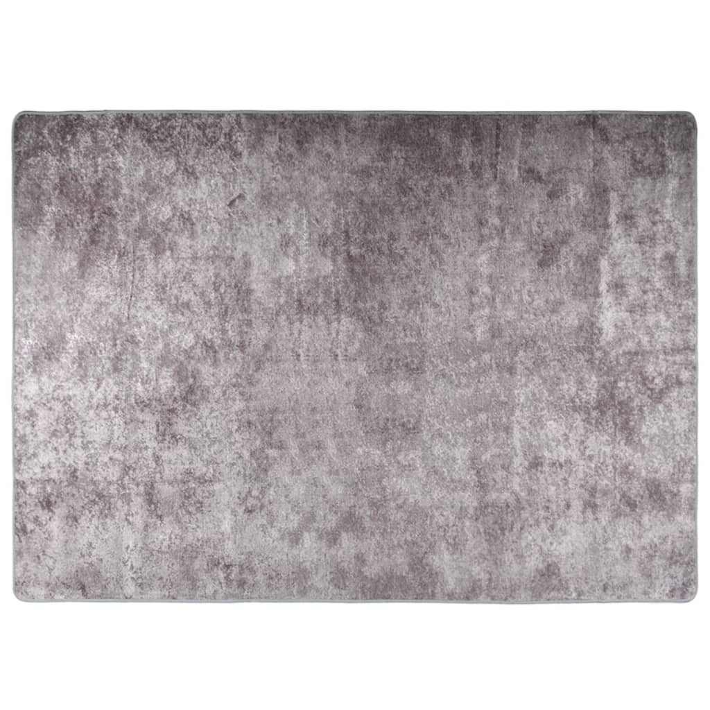 Alfombra lavable antideslizante gris 150x230 cm