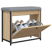 Banco zapatero con cajón abatible roble Sonoma 62x32x56 cm V3218 Vetonek