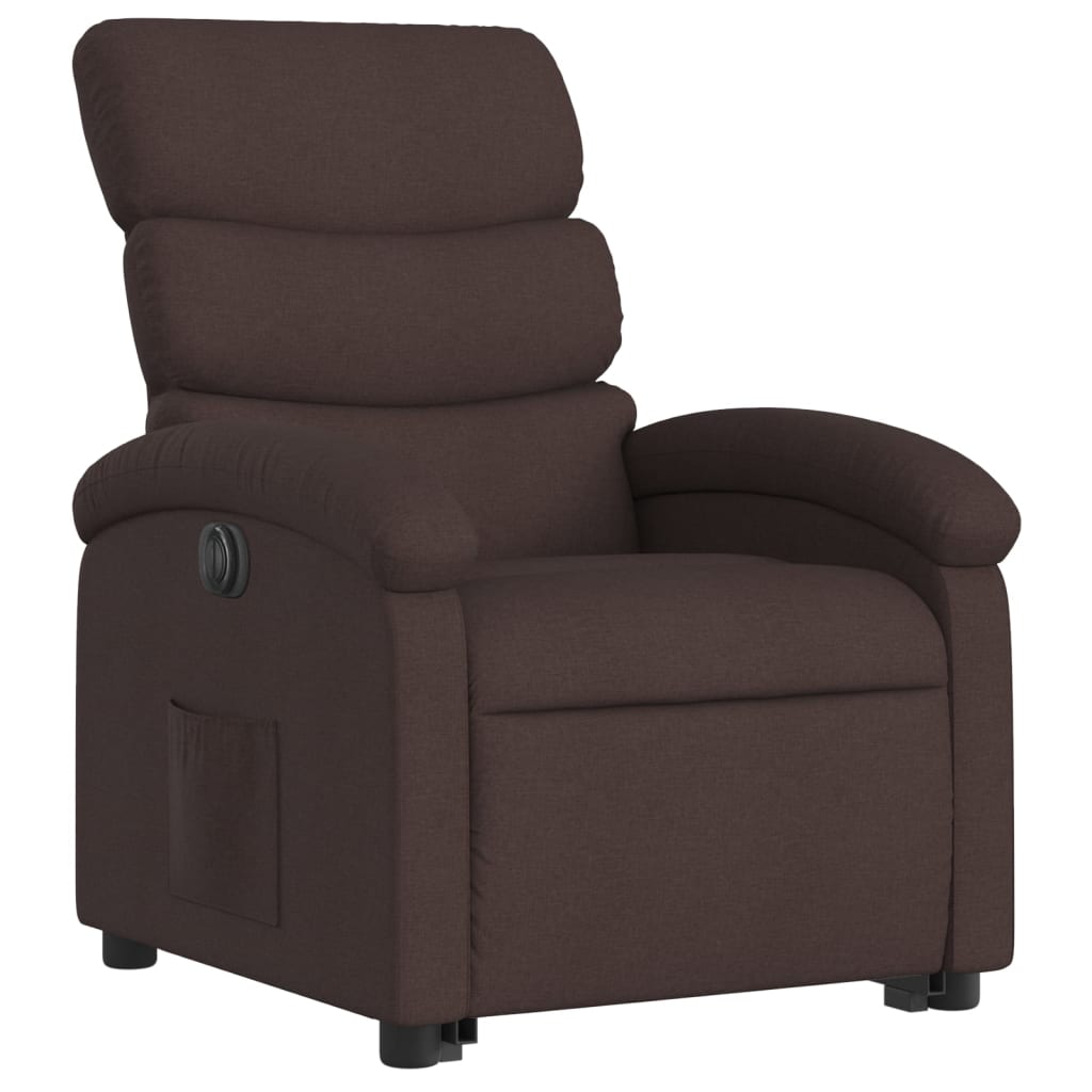 Fauteuil électrique inclinable de tissu brun foncé