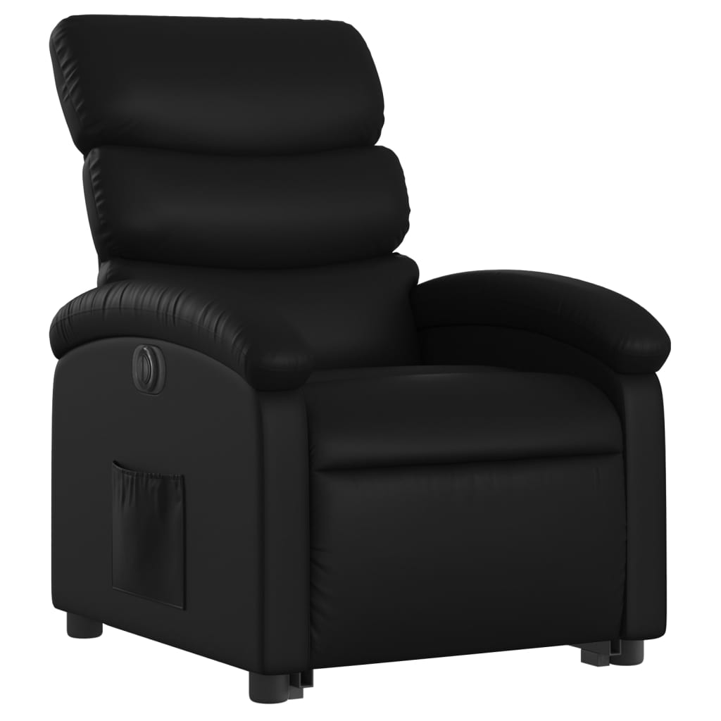 Sillón reclinable elevable eléctrico de cuero sintético con funciones de masaje y confort - Vetonek