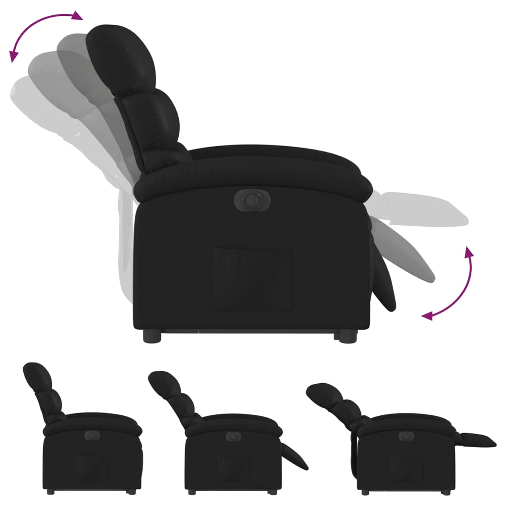 Sillón reclinable elevable eléctrico de cuero sintético con funciones de masaje y confort - Vetonek