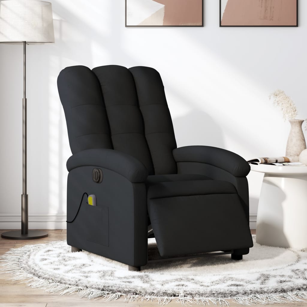 Vetonek Sillón reclinable de masaje eléctrico tela negro