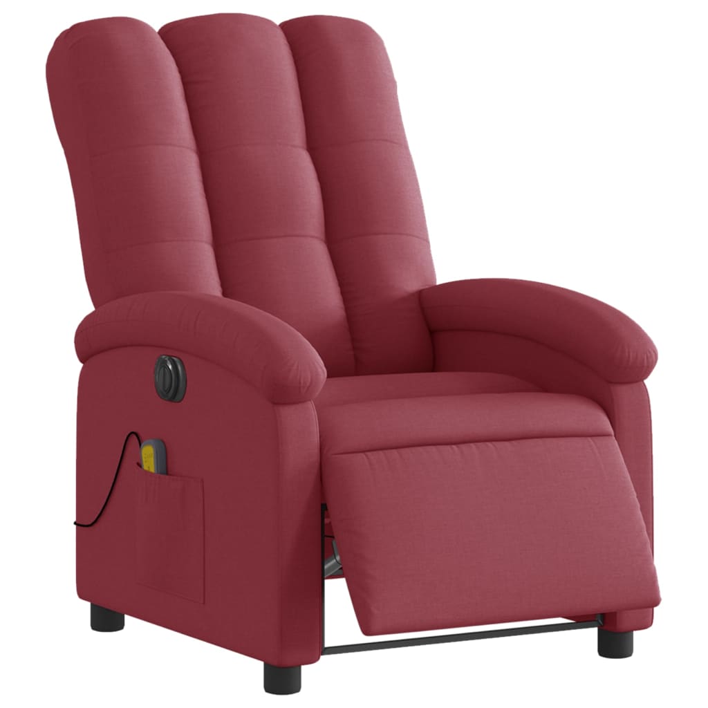 Electric Reclinable Massage Chair Red red fabric