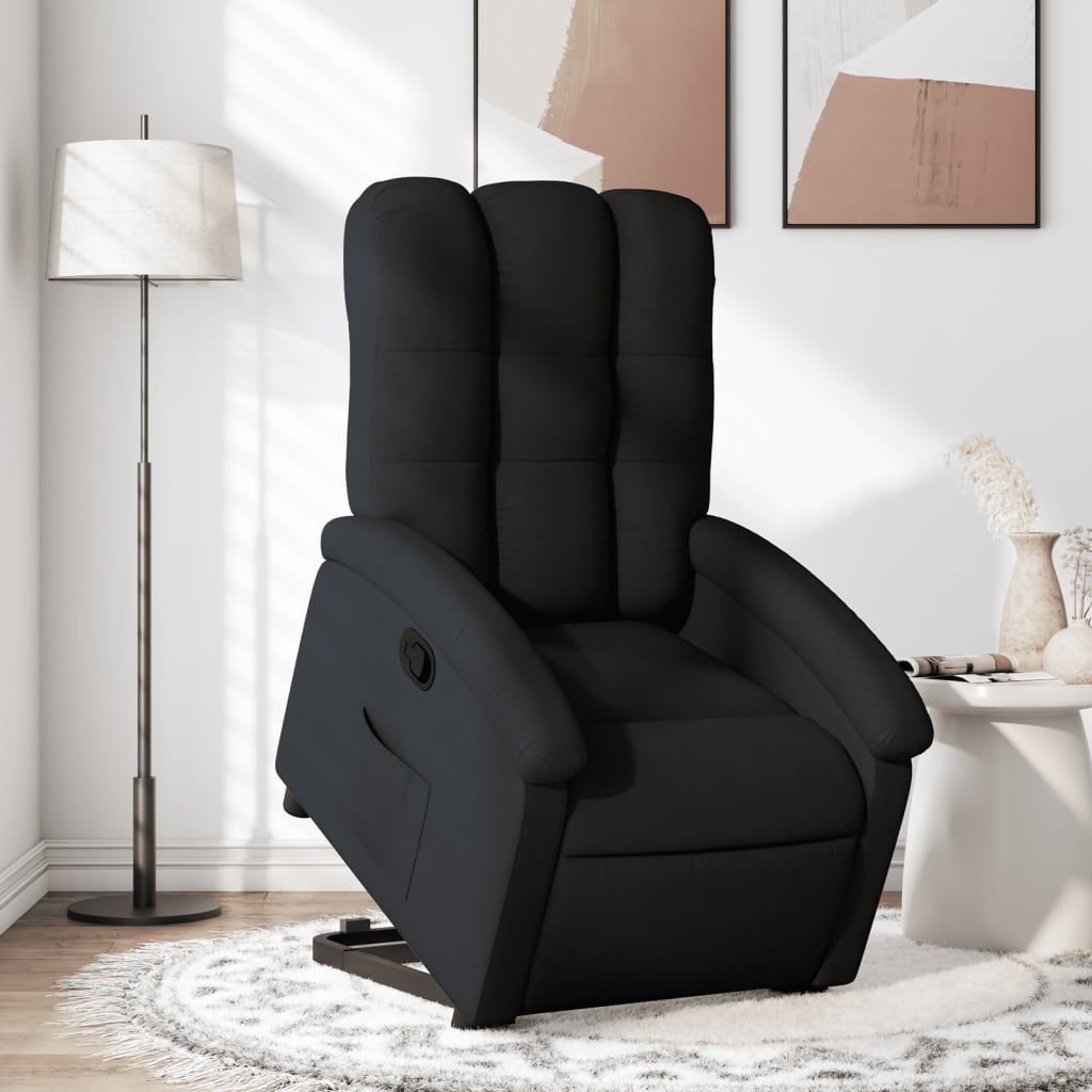 Vetonek Sillón reclinable elevable tela negro