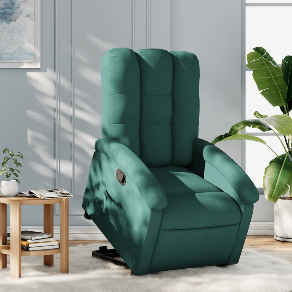 Vetonek Sillón reclinable elevable tela verde oscuro