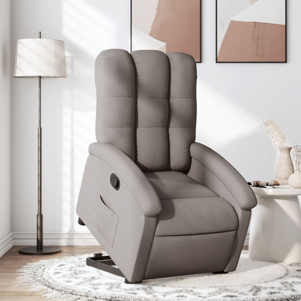 Vetonek Sillón reclinable elevable tela gris taupe