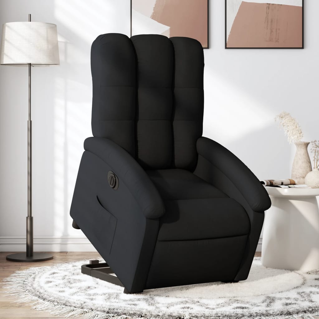 Vetonek Sillón eléctrico reclinable elevable de tela negro