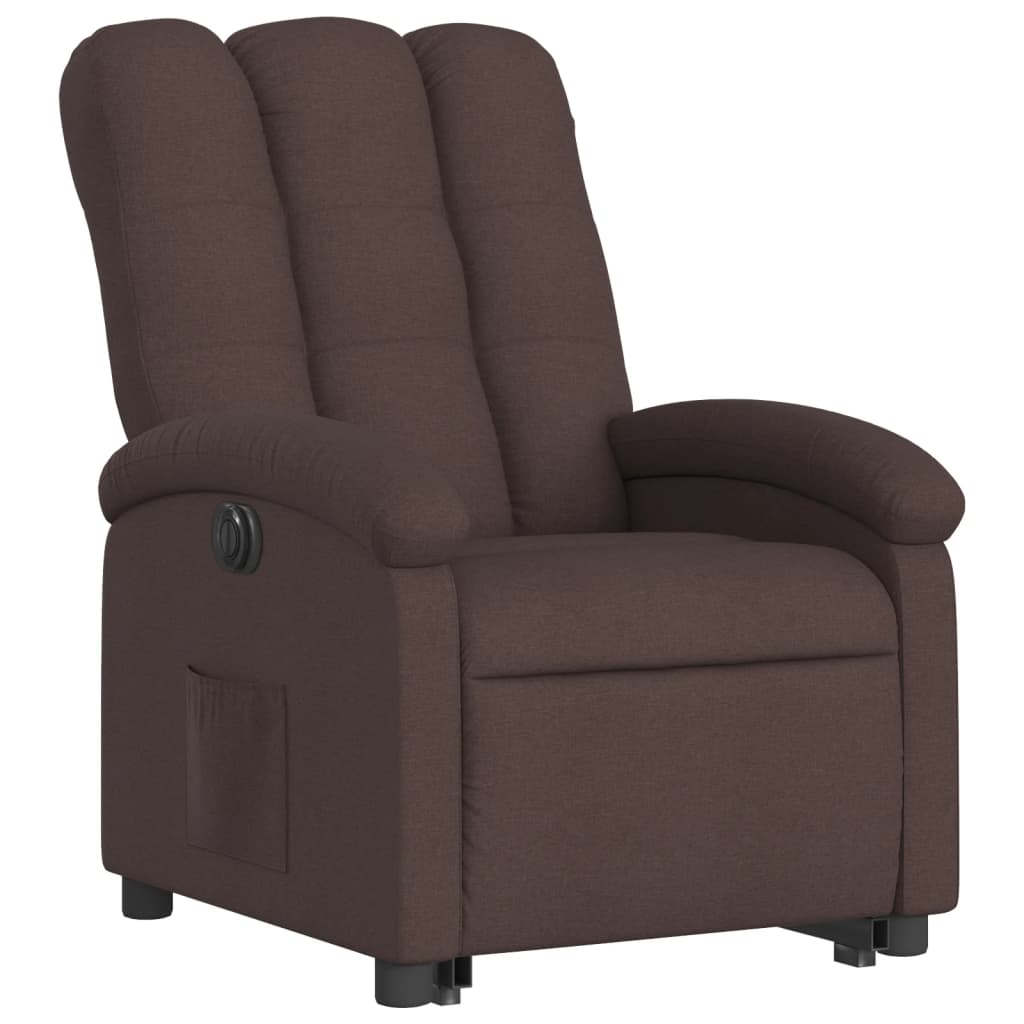 Fauteuil électrique inclinable de tissu brun foncé