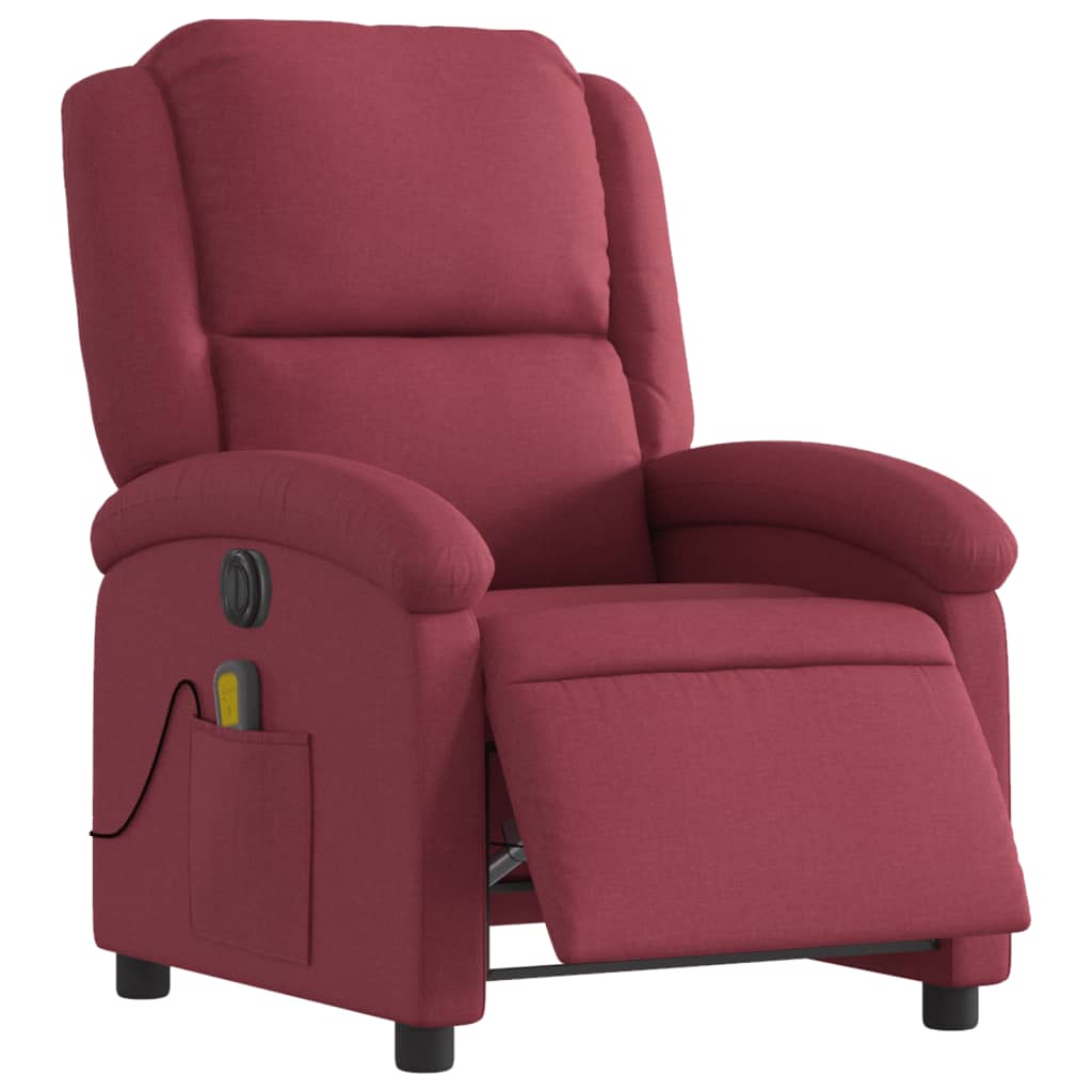 Electric Reclinable Massage Chair Red red fabric