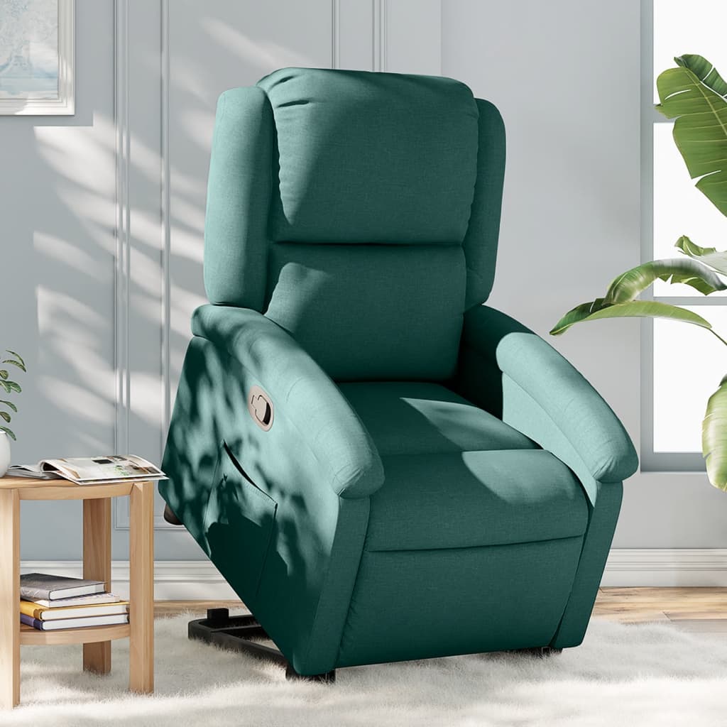 Vetonek Sillón reclinable elevable tela verde oscuro