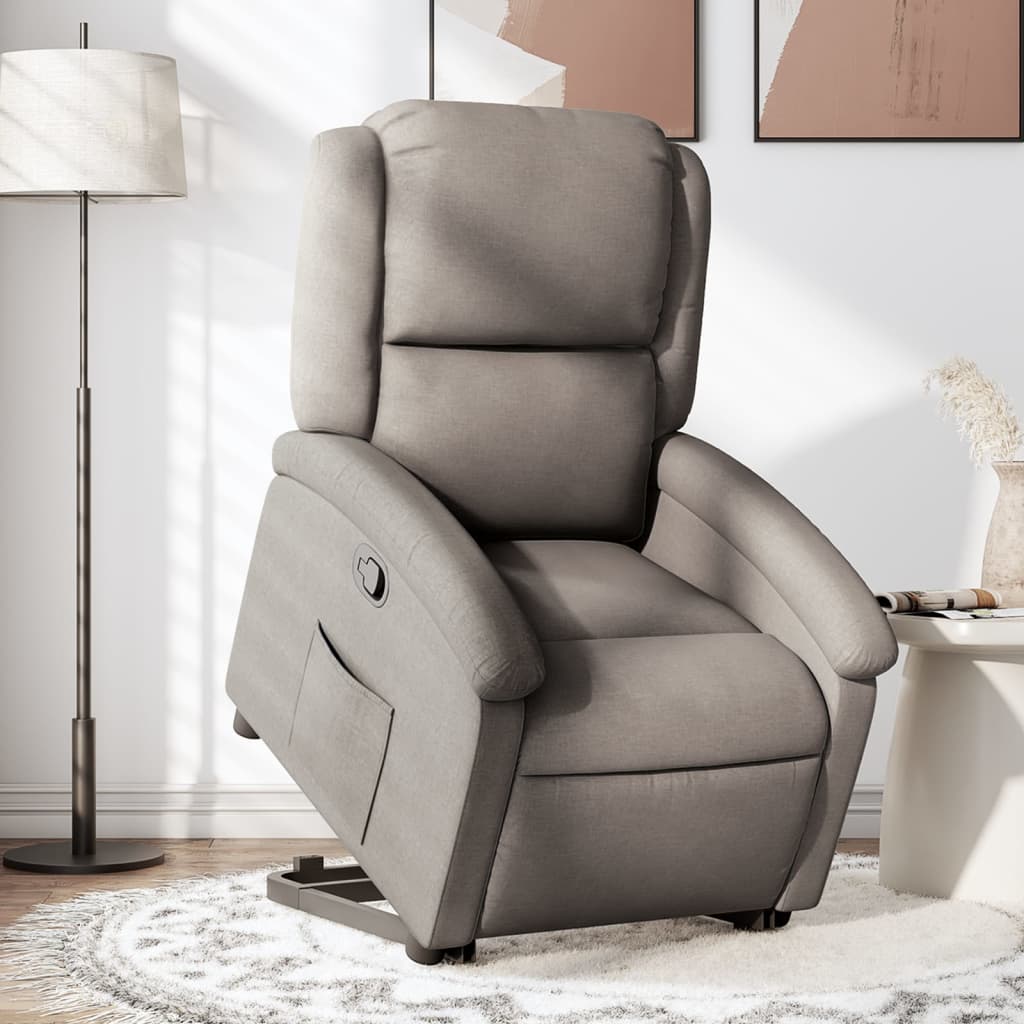 Vetonek Sillón reclinable elevable tela gris taupe