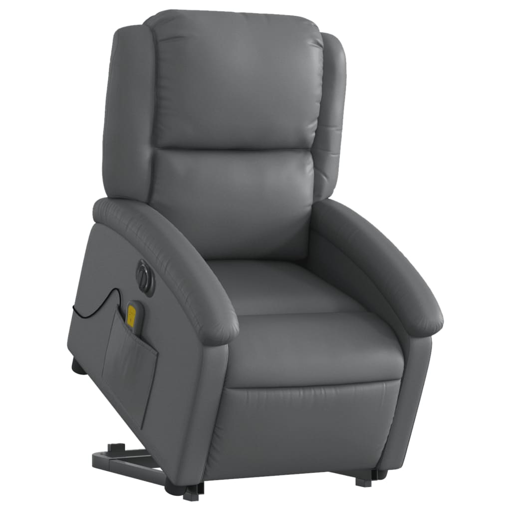 Chaise de massage électrique en cuir synthétique électrique gris