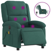 Vetonek Sillón reclinable de masaje eléctrico terciopelo verde oscuro