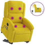 Vetonek Sillón reclinable masaje eléctrico elevable terciopelo amarillo