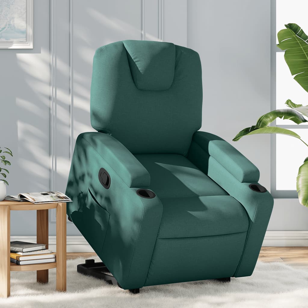 Vetonek Sillón reclinable elevable tela verde oscuro